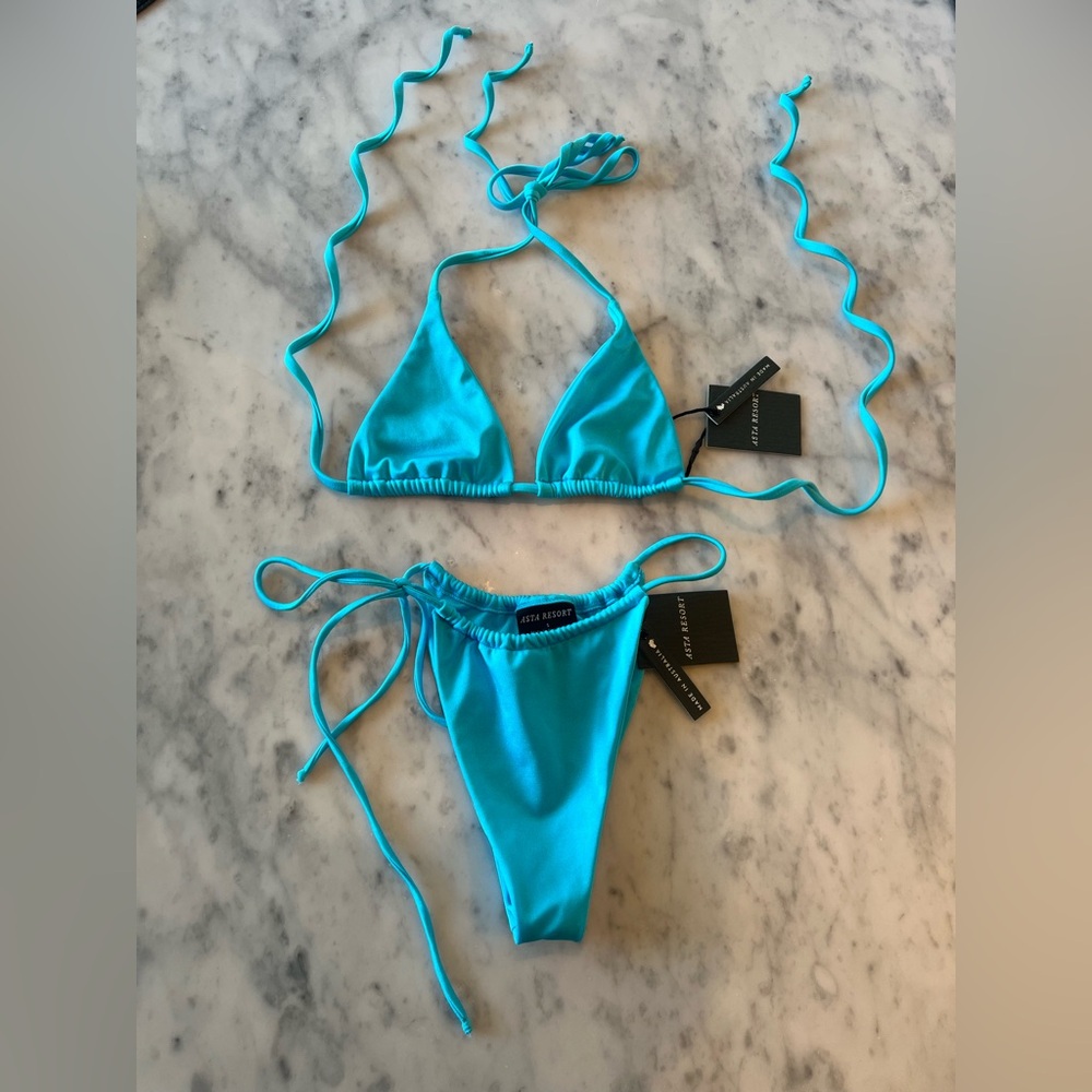 Asta Resort Azul Bikini Set – Solana Top & Marta Bottoms (Size S)
